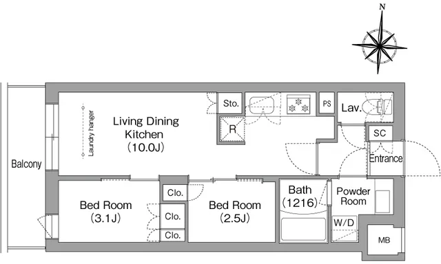 Comforia Liv Minamishinagawa - Floor Plan - ["White", "Diagram", "Technical drawing"]