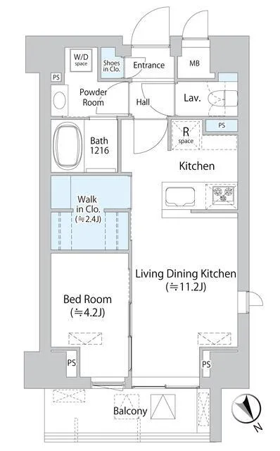 Milia Residence Asakusabashi II - Floor Plan - ["Rectangle", "Font", "Parallel"]