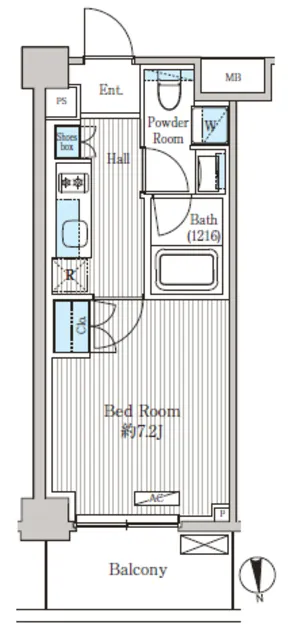 Oase Shinagawa Residence - Floor Plan - ["Rectangle", "Font", "Slope"]