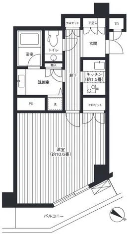 Hulic Asakusa 1-Chome - Floor Plan - ["Floor", "Apartment", "Wood flooring"]