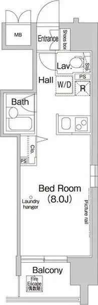 Comforia Shibaura - Floor Plan - ["Rectangle", "Font", "Parallel"]