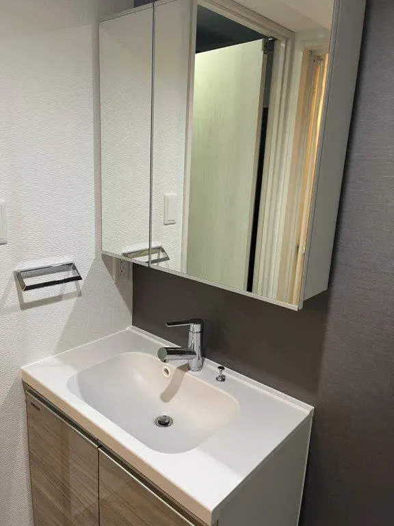 LiveFlat Togoshi - Interior - ["Mirror", "Tap", "Bathroom sink"]