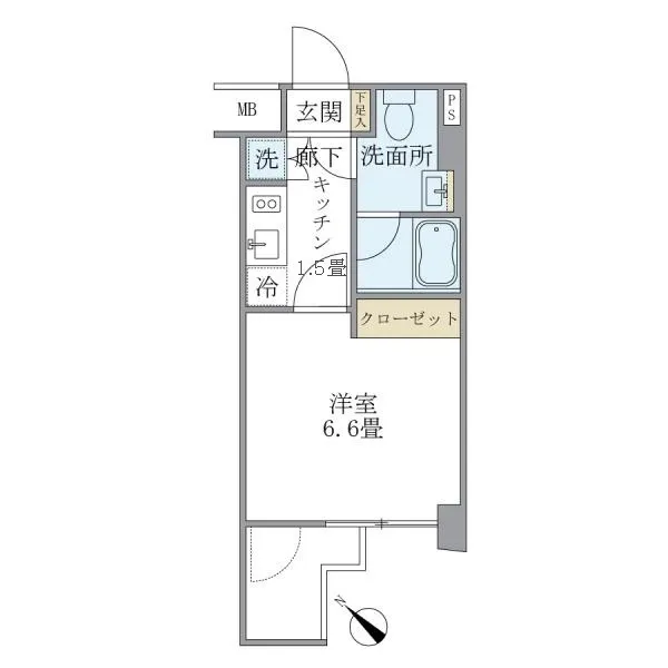 KDX Residence Monzennakacho - Floor Plan - ["Rectangle", "Font", "Parallel"]