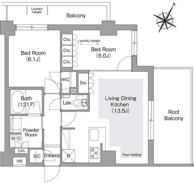 Comforia Liv Bunkyo Gokokuji - Floor Plan - ["White", "Diagram", "Plan"]