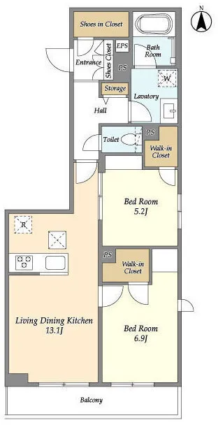 L's Residence Higashi Nakano - Floor Plan - ["Floor plan", "Diagram", "Technical drawing"]