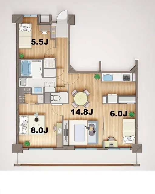 Stella Maison Tabata - Floor Plan - ["Apartment", "Floor plan", "Wood flooring"]