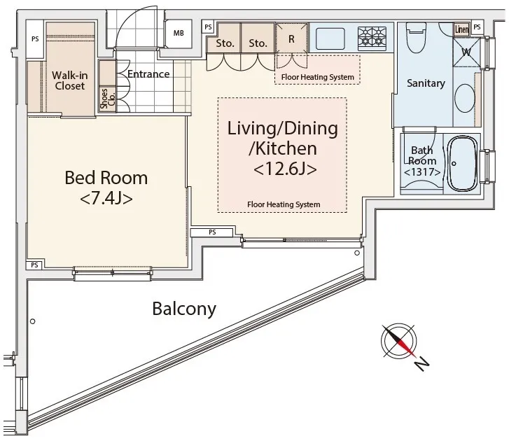 Castalia Hatsudai II - Floor Plan - ["Font", "Rectangle", "Slope"]