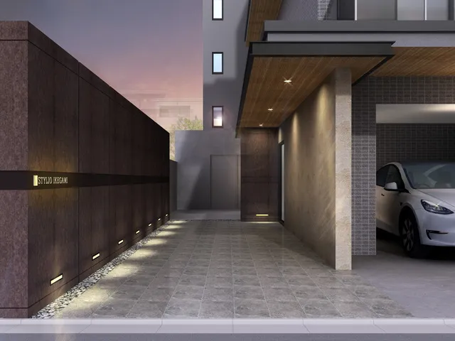 Stylio Ikegami South - Exterior - ["Brutalist architecture", "Garage door", "Garage"]
