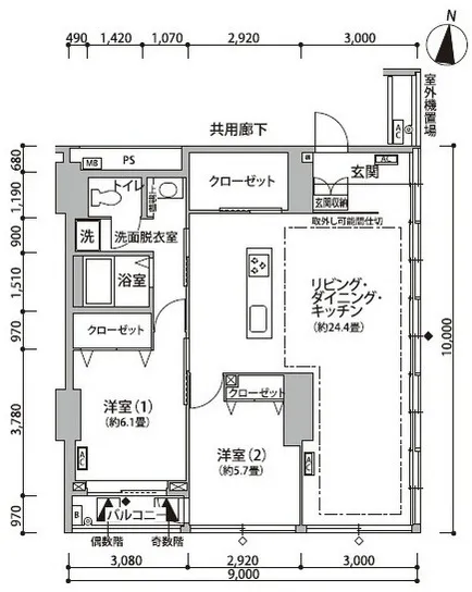 Shinonome Canal Court CODAN Building No.11 - Floor Plan - ["White", "Plan", "Diagram"]
