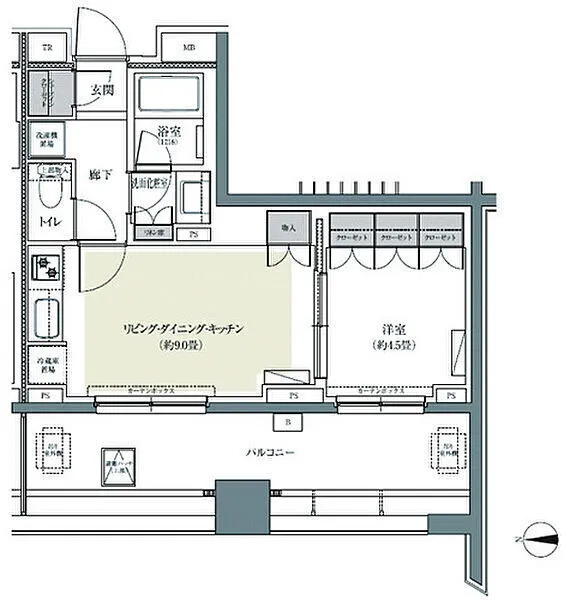 Park House Higashi Nakano Rive Gauche - Floor Plan - ["White", "Plan", "Diagram"]