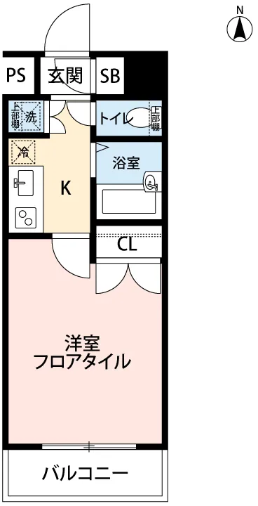 Mynavi STAY Miraie Kanda Riverside - Floor Plan - ["Apartment", "Tile Flooring"]