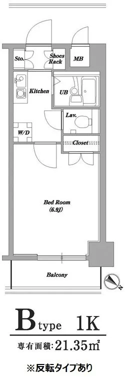 Residia Monzen Nakamachi - Floor Plan - ["Rectangle", "Font", "Parallel"]