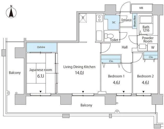 Cerulean Holmes Kachidoki - Floor Plan - ["White", "Diagram", "Floor plan"]