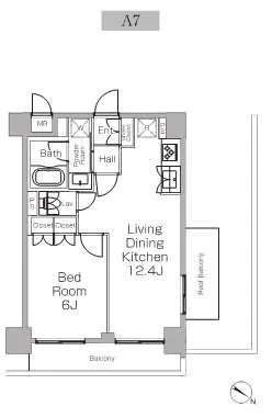 Proud Flat Sangenjaya II - Floor Plan - ["Schematic", "Rectangle", "Parallel"]