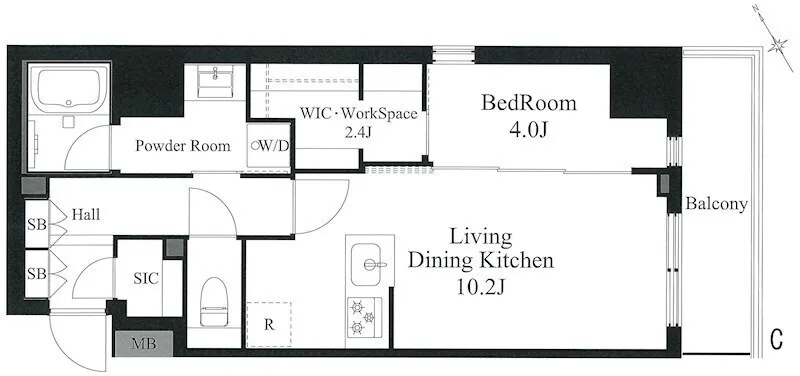 Latiera Akihabara - Floor Plan - ["White", "Diagram", "Plan"]