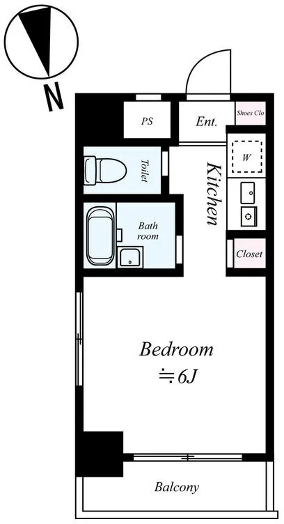 Sky Court Waseda No. 2 - Floor Plan - ["White", "Plumbing fixture", "Sink"]