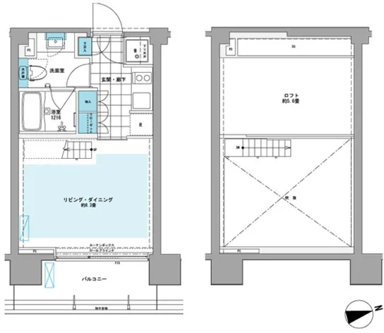 Prime Urban Shibaura LOFT - Floor Plan - ["Plan", "Technical drawing", "Floor plan"]