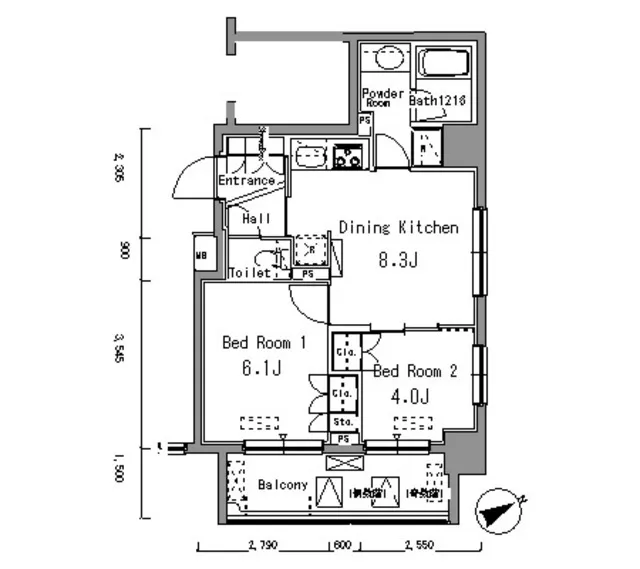 Park Axis Monzen-Nakacho - Floor Plan - ["Floor plan", "Text", "Diagram"]