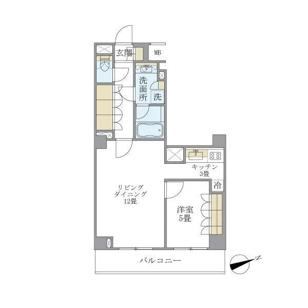 Brillia Ist Kitazawa - Floor Plan - ["Rectangle", "Parallel", "Font"]