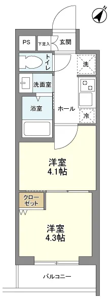 Clarity Bunkyo Sengoku - Floor Plan - ["Tile Flooring"]