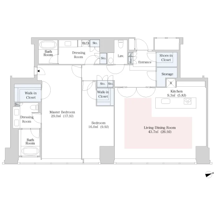 Central Park Tower La Tour Shinjuku - Floor Plan - ["Rectangle", "Font", "Parallel"]