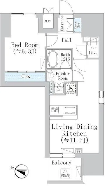 Westa Itabashi Nakajuku - Floor Plan - ["White", "Diagram", "Floor plan"]