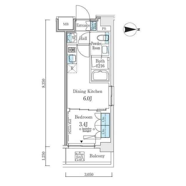 Wellith Urban Nakano Sakaue - Floor Plan - ["Schematic", "Rectangle", "Font"]