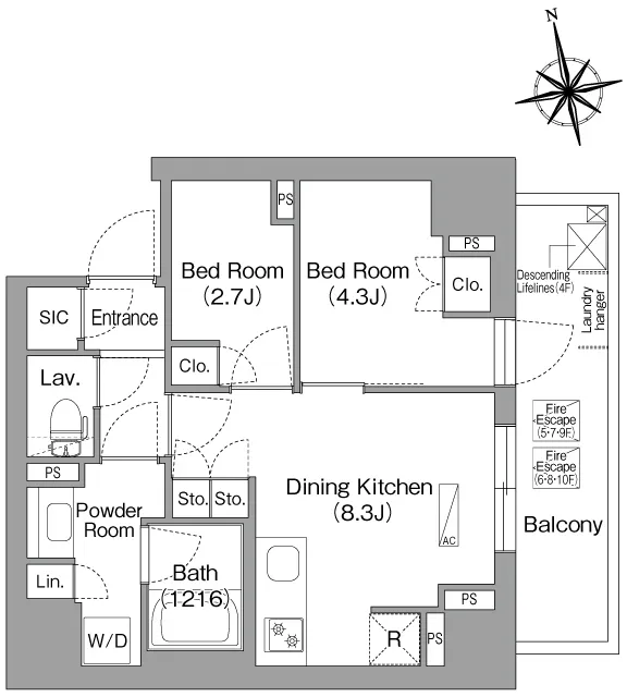 Comforia Liv Monzen-Nakacho East - Floor Plan - ["White", "Diagram", "Plan"]
