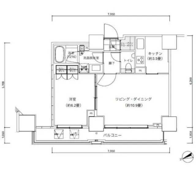 Park Cube Atagoyama Tower - Floor Plan - ["Schematic", "Rectangle", "Font"]