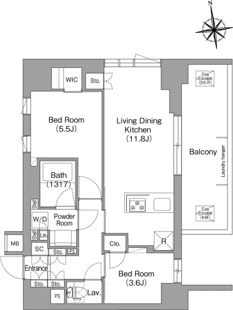 Comforia Liv Nishioshima SOUTH - Floor Plan - ["Diagram", "Plan", "Floor plan"]