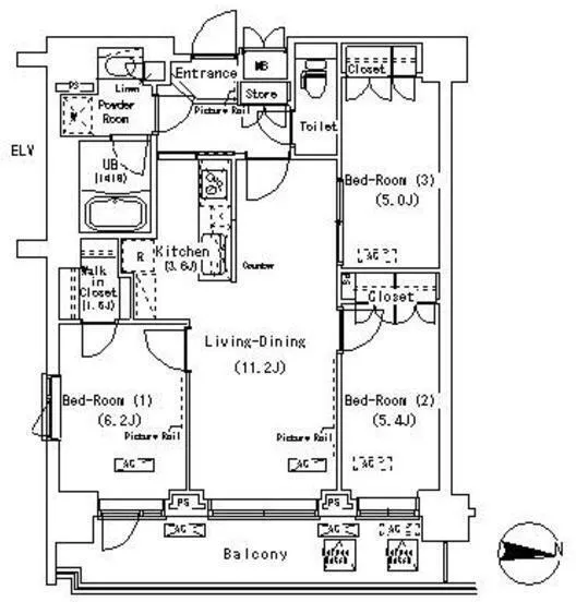 Park Axis Tatsumi Stage - Floor Plan - ["White", "Diagram", "Plan"]