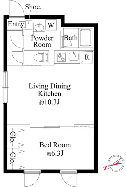 Infilink Asagaya Minami - Floor Plan - ["White", "Plumbing fixture", "Diagram"]