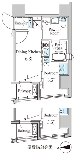 BCN Residence Hatchobori - Floor Plan - ["Rectangle", "Parallel", "Font"]