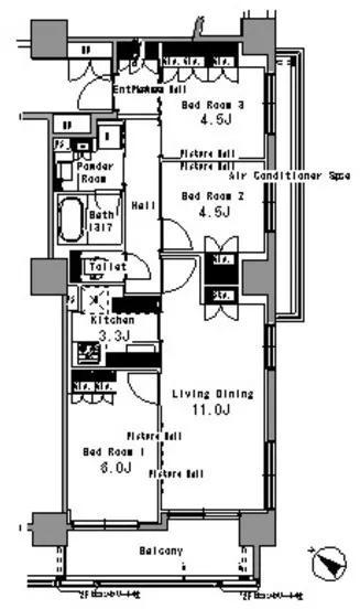Park Axis Nihonbashi Hamacho - Floor Plan - ["Diagram", "Plan", "Schematic"]
