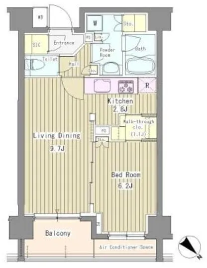 Riverte Tsukishima - Floor Plan - ["Wood flooring", "Tile Flooring", "Floor plan"]