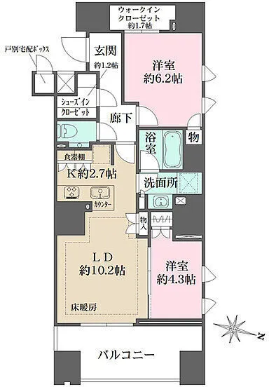 The Park House Kojimachi 3-Chome - Floor Plan - ["Apartment", "Brutalist architecture"]