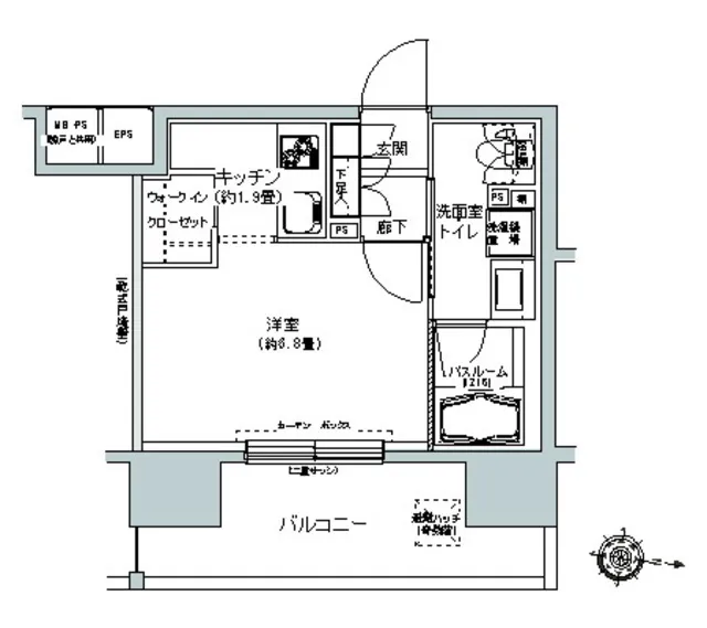 Park Cube Itabashi Honmachi - Floor Plan - ["Rectangle", "Schematic", "Font"]