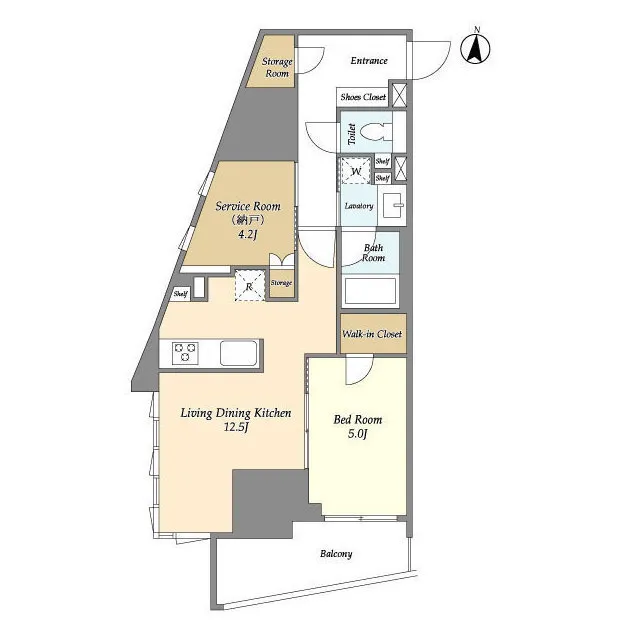LaSante Bunkyo Sendagi - Floor Plan - ["Rectangle", "Slope", "Font"]