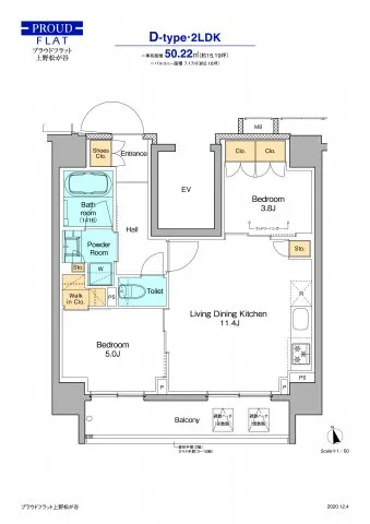 Proud Flat Ueno Matsugaya - Floor Plan - ["Font", "Parallel", "Rectangle"]