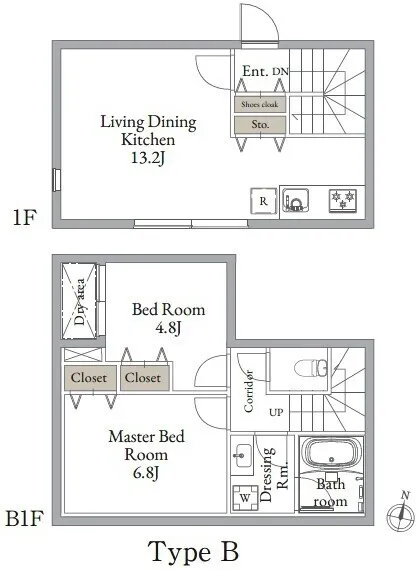LiveFlat Higashi Koenji II - Floor Plan - ["White", "Plan", "Diagram"]