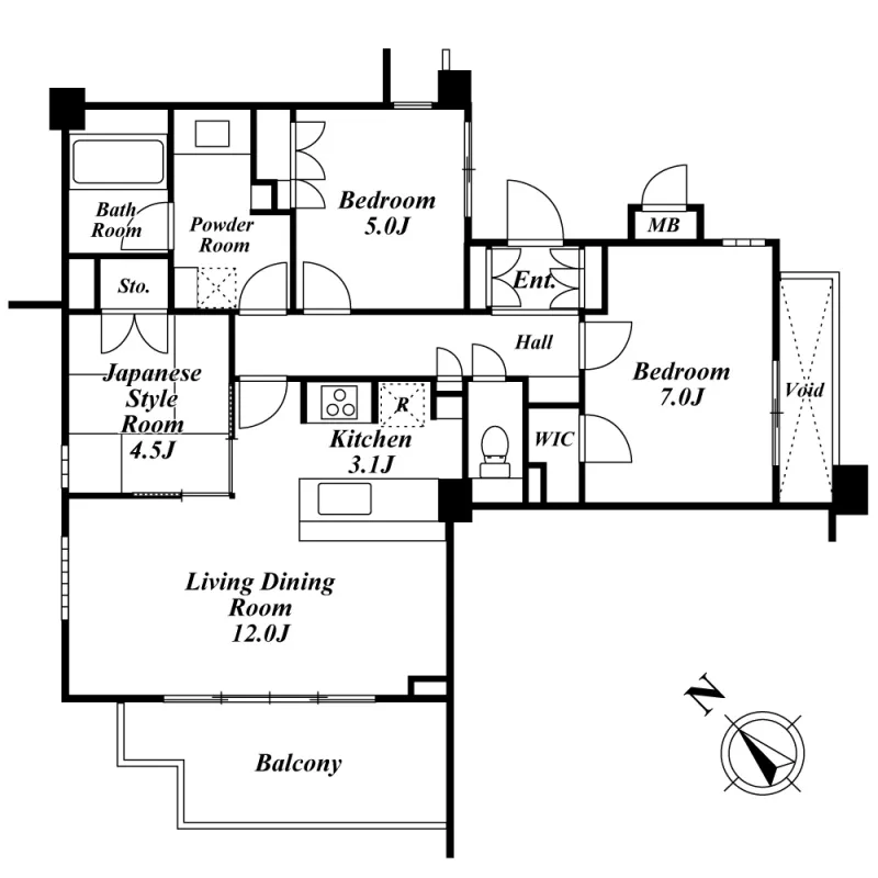 Prime Urban Shinjuku Natsumezaka Tower Residence - Floor Plan - ["Product", "Rectangle", "Schematic"]