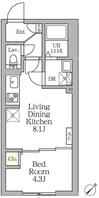 Aglaia Shinjuku Yokoteracho - Floor Plan - ["White"]