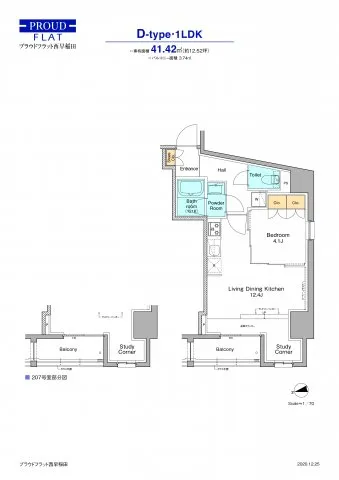 Proud Flat Nishiwaseda - Floor Plan - ["Schematic", "Rectangle", "Font"]