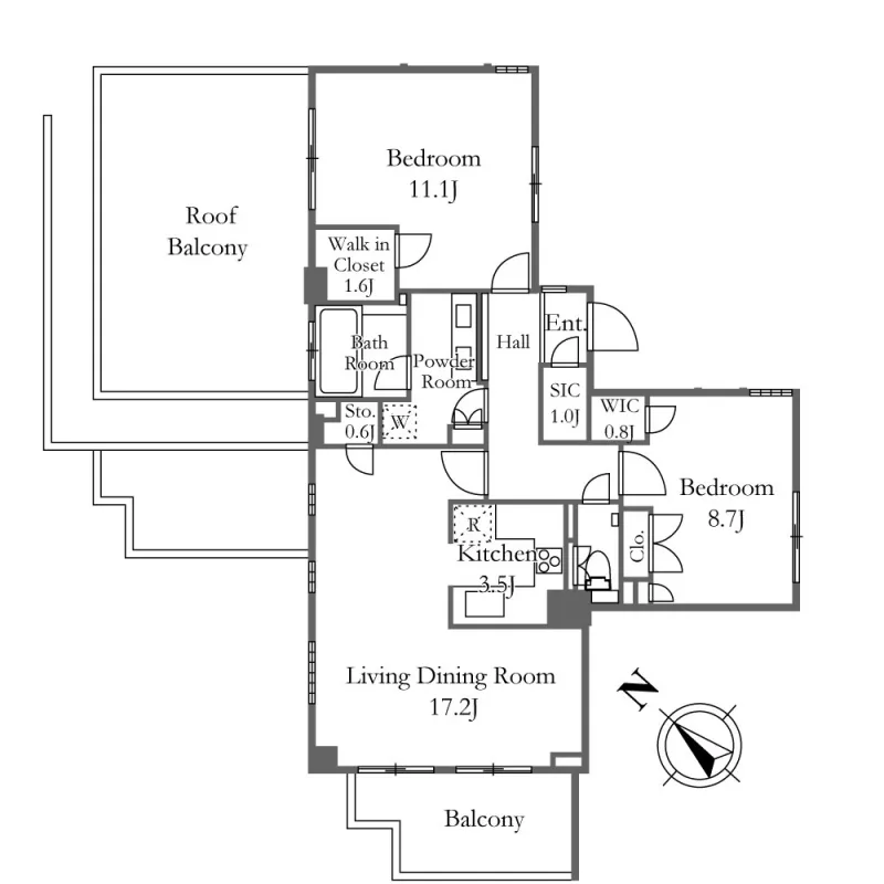 Prime Urban Shinjuku Natsumezaka Tower Residence - Floor Plan - ["Schematic", "Rectangle", "Font"]