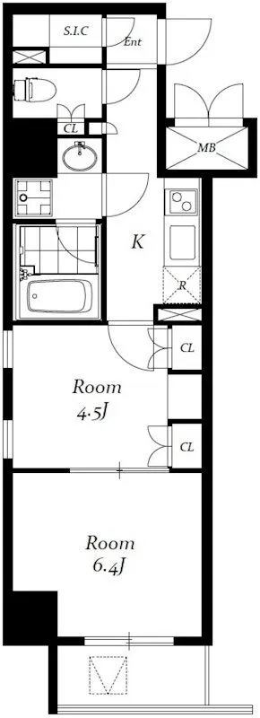 RESIDIA Kanda Iwamotocho II - Floor Plan - ["Rectangle", "Line", "Font"]
