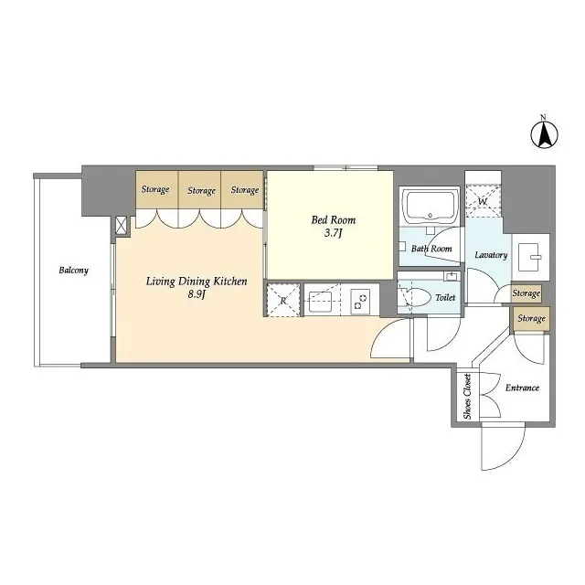 Orchid Residence Shibuya Tomigaya - Floor Plan - ["Rectangle", "Font", "Parallel"]