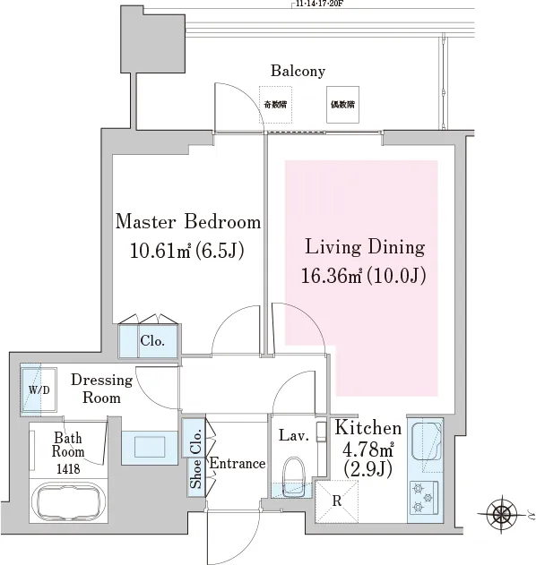 Nakano Station Residence - Floor Plan - ["White", "Diagram", "Plan"]