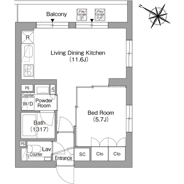 ORSUS Togoshi Ginza - Floor Plan - ["Rectangle", "Font", "Parallel"]