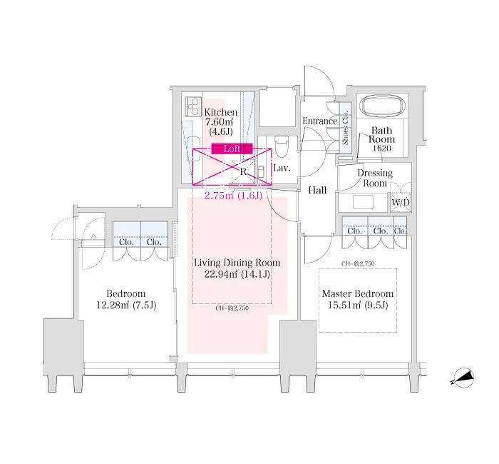 La Tour Shinjuku Grand - Floor Plan - ["Rectangle", "Slope", "Font"]