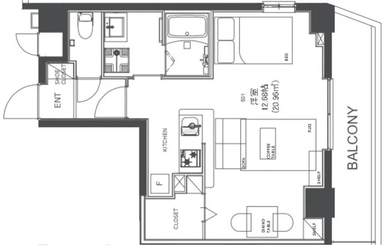 Hmlet Nakano Shinbashi - Floor Plan - ["Plan", "Floor plan", "Diagram"]